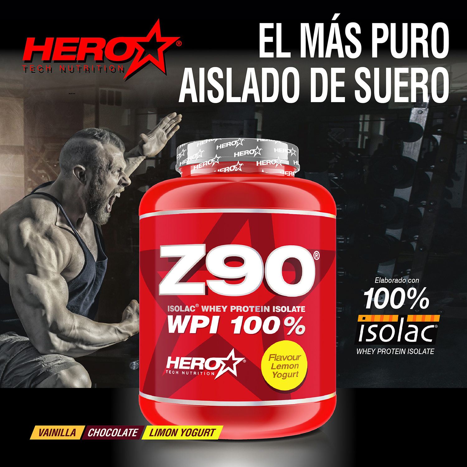 Z90 AISLADO DE SUERO PROTEINA HERO TECH NUTRITION herotechnutrition